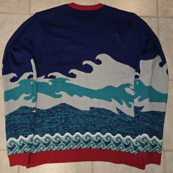 Ugly Christmas Sweater Santa Surfing - Picture 2 of 4